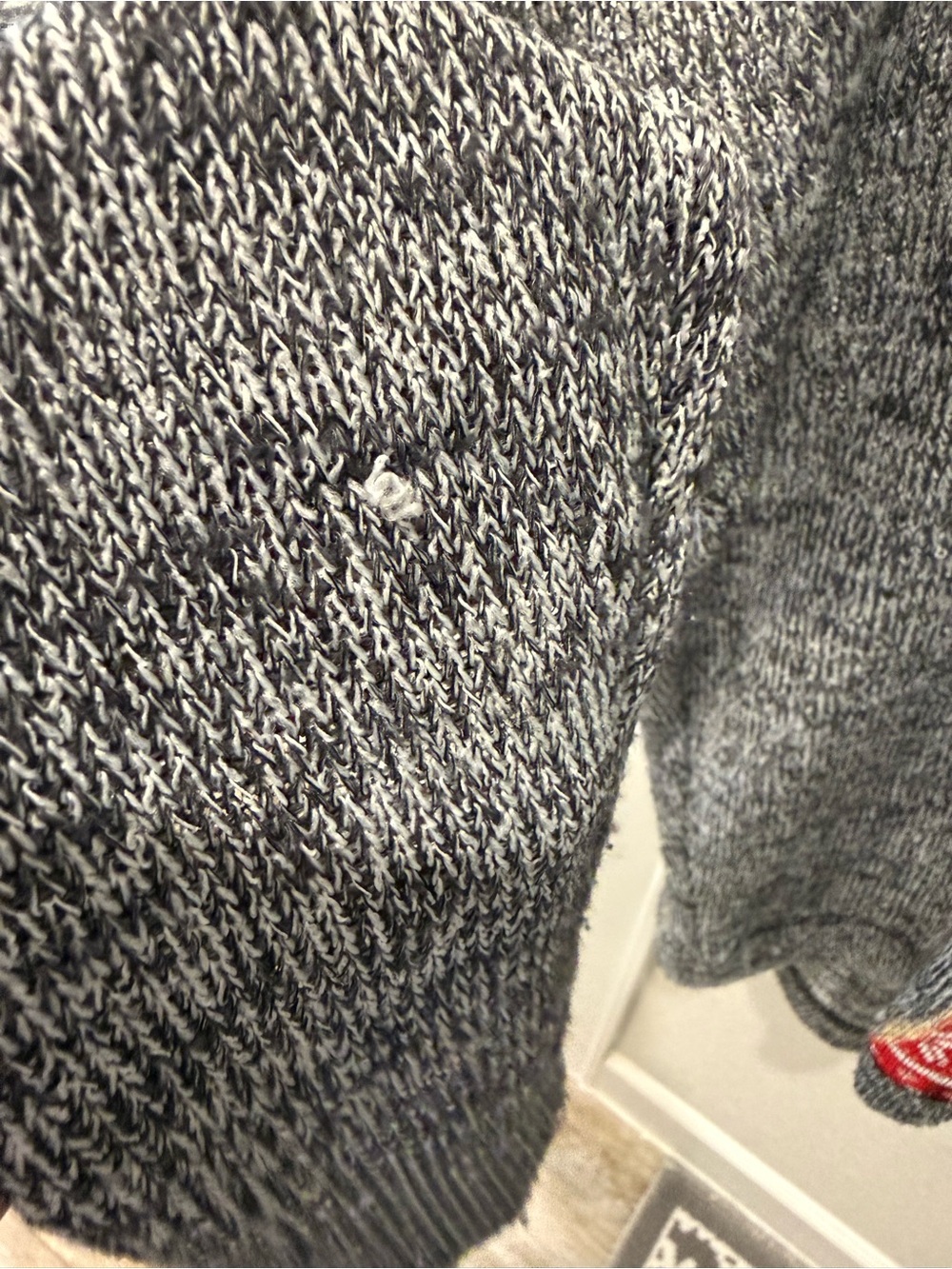 Cozy Gray Crewneck Sweater with Yellow Llama and Red Scarf - Picture 4 of 6